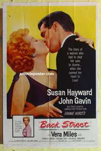 b070 BACK STREET one-sheet movie poster '61 Susan Hayward, John Gavin