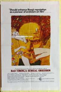 b074 BAD TIMING one-sheet movie poster '80 Roeg, Garfunkel, Russell