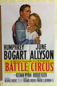 b082 BATTLE CIRCUS one-sheet movie poster '53 Humphrey Bogart, June Allyson