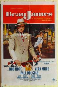 b084 BEAU JAMES one-sheet movie poster '57 Bob Hope as Jimmy Walker!