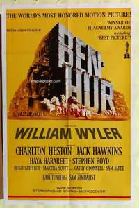 b091 BEN HUR one-sheet movie poster '60 Charlton Heston, Boyd