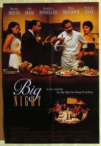 b098 BIG NIGHT one-sheet movie poster '96 Tony Shaloub, Stanley Tucci