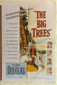 b100 BIG TREES one-sheet movie poster '52 Kirk Douglas, Eve Miller