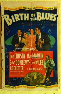 b104 BIRTH OF THE BLUES one-sheet movie poster '41 Bing Crosby, Mary Martin