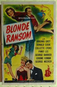 b109 BLONDE RANSOM one-sheet movie poster '45 Virginia Grey, Donald Cook