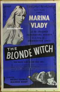 b110 BLONDE WITCH one-sheet movie poster '67 fascinating Marina Vlady!