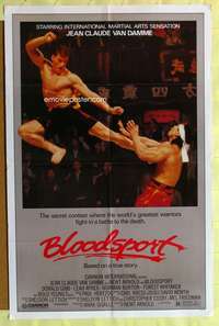 b111 BLOODSPORT one-sheet movie poster '88 Van Damme, martial arts!