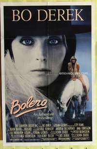 b113 BOLERO one-sheet movie poster '84 John & sexy Bo Derek on horse!