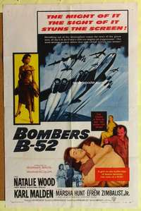 b114 BOMBERS B-52 one-sheet movie poster '57 Natalie Wood, Karl Malden