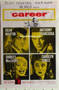 b137 CAREER one-sheet movie poster '59 Dean Martin, Tony Franciosa