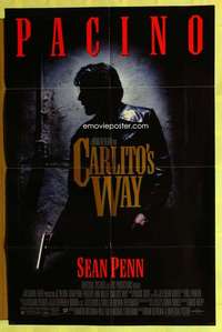 b139 CARLITO'S WAY one-sheet movie poster '93 Al Pacino, Sean Penn, De Palma
