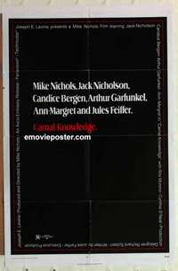 b140 CARNAL KNOWLEDGE one-sheet movie poster '71 Jack Nicholson, Bergen