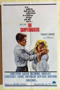 b143 CARPETBAGGERS one-sheet movie poster '64 George Peppard, Alan Ladd