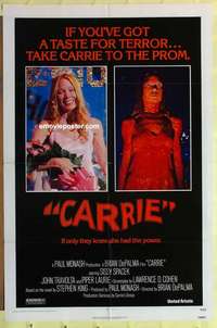 b144 CARRIE one-sheet movie poster '76 Sissy Spacek, Stephen King