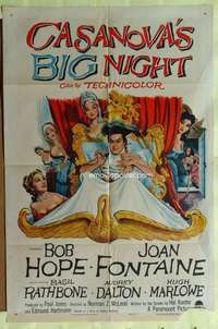 b146 CASANOVA'S BIG NIGHT one-sheet movie poster '54 Bob Hope, Fontaine