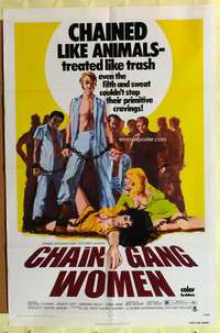 b152 CHAIN GANG WOMEN one-sheet movie poster '71 grade Z classic!