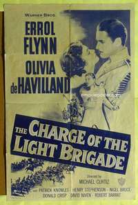 b154 CHARGE OF THE LIGHT BRIGADE one-sheet movie poster R40s Errol Flynn