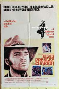 b156 CHARRO one-sheet movie poster '69 Elvis Presley, Ina Balin, western!