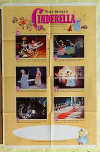 b166 CINDERELLA style B one-sheet movie poster R65 Disney classic cartoon!