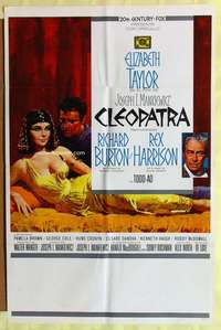 b172 CLEOPATRA Spanish language U.S. one-sheet movie poster '64 Elizabeth Taylor, Burton