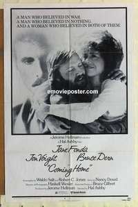 b185 COMING HOME one-sheet movie poster '78 Jane Fonda, Jon Voight