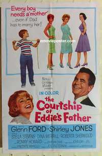 b198 COURTSHIP OF EDDIE'S FATHER one-sheet movie poster '63 Glenn Ford