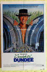 b203 CROCODILE DUNDEE one-sheet movie poster '86 Paul Hogan, Kozlowski