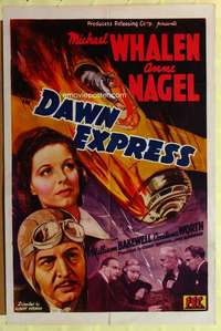 b213 DAWN EXPRESS one-sheet movie poster '42 Michael Whalen, Anne Nagel