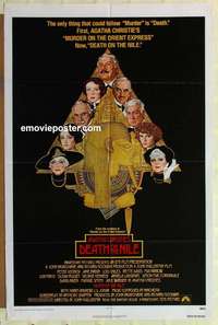 b221 DEATH ON THE NILE one-sheet movie poster '78 Peter Ustinov, Amsel art!