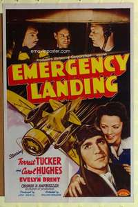 b254 EMERGENCY LANDING one-sheet movie poster '41 Forrest Tucker, Hughes