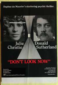 b244 DON'T LOOK NOW English one-sheet movie poster '74 Roeg, Sutherland