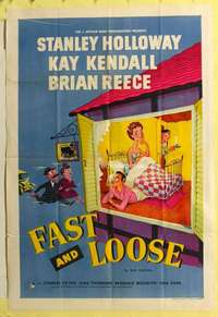 b281 FAST & LOOSE English one-sheet movie poster '53 Stanley Holloway