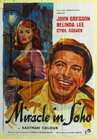 b567 MIRACLE IN SOHO English one-sheet movie poster '57 sexy Belinda Lee!