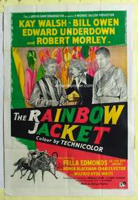 b704 RAINBOW JACKET English one-sheet movie poster '54 English horse racing!