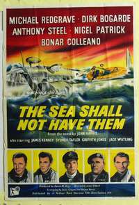 b734 SEA SHALL NOT HAVE THEM English one-sheet movie poster '55 Redgrave