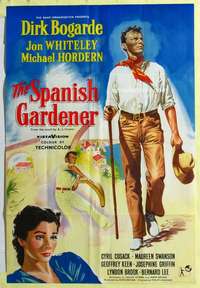 b795 SPANISH GARDENER English one-sheet movie poster '56 Dirk Bogarde