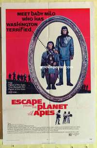 b263 ESCAPE FROM THE PLANET OF THE APES one-sheet movie poster '71 McDowall