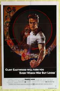 b266 EVERY WHICH WAY BUT LOOSE one-sheet movie poster '78 Clint Eastwood