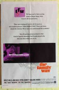 b275 FAMILY WAY one-sheet movie poster '66 Hayley & John Mills, Boulting