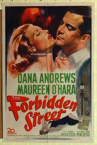 b313 FORBIDDEN STREET one-sheet movie poster '49 Dana Andrews, O'Hara