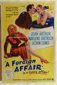 b315 FOREIGN AFFAIR one-sheet movie poster '48 Jean Arthur, Dietrich