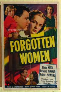 b316 FORGOTTEN WOMEN one-sheet movie poster '49 bad girl Noel Neill!