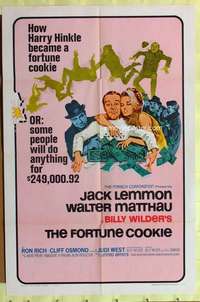 b319 FORTUNE COOKIE style B one-sheet movie poster '66 Lemmon,Matthau,Wilder