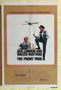 b325 FRONT PAGE one-sheet movie poster '75 Jack Lemmon, Matthau, Wilder