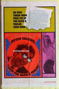 b413 I LOVE YOU ALICE B TOKLAS one-sheet movie poster '68 Sellers, drugs!