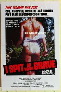 b414 I SPIT ON YOUR GRAVE one-sheet movie poster '78 an act of revenge!