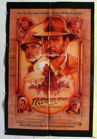 b424 INDIANA JONES & THE LAST CRUSADE advance one-sheet movie poster '89 Ford