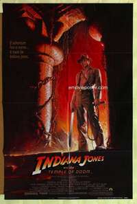 b426 INDIANA JONES & THE TEMPLE OF DOOM one-sheet movie poster '84 Ford