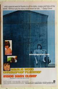 b427 INSIDE DAISY CLOVER one-sheet movie poster '66 Natalie Wood, Plummer