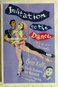 b431 INVITATION TO THE DANCE one-sheet movie poster '57 Gene Kelly dancing!